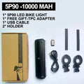 Fivemi 5Led MTB Bicycle Lights 10000MAH Rechargeable Bike Light Flashlight Outdoor Cycling Bike Accessories for Electric Scooter