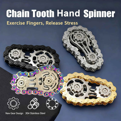 Metal Gear Bike Chain Fidget Spinner Flywheel Stress Relief Toy