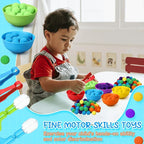 Children Counting and Sorting Toy with Pom Poms and Tweezers Set