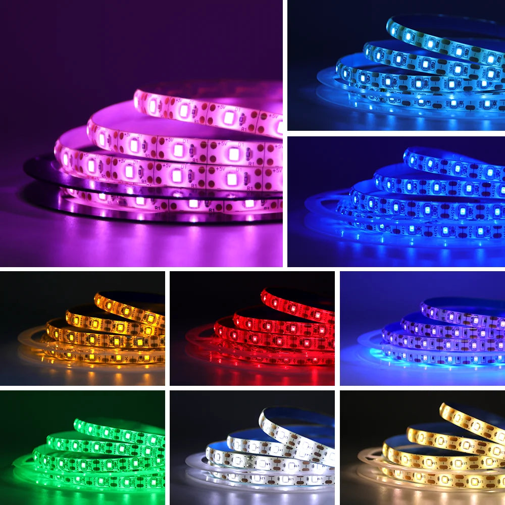 5V 2835 LED Strip Light 2835 60Leds/m Flexible Fita Led Tape With Switch White Warm Blue Waterproof LED Lights for Room Decor