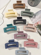 10Pcs Colorful Square Non-Slip Hair Claw Clips for Women 2.6 Inch Strong Hold Jaw Clip Bulk Hair Accessories for Daily Use Gift