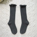 Ruffle Girls Knee High Socks Baby Kids Toddlers Long Soft Cotton Sock Lace Flower Children School Uniform Socks For 0-8Years