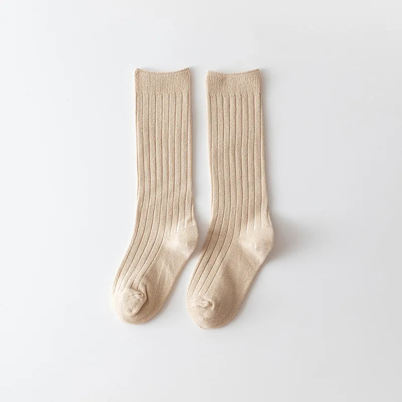 0-12Y Teenage Boys And Girls Cotton Socks Casual Ribbed Knee High Kids Long Tube Socks Baby Stocking Winter Children Sock School