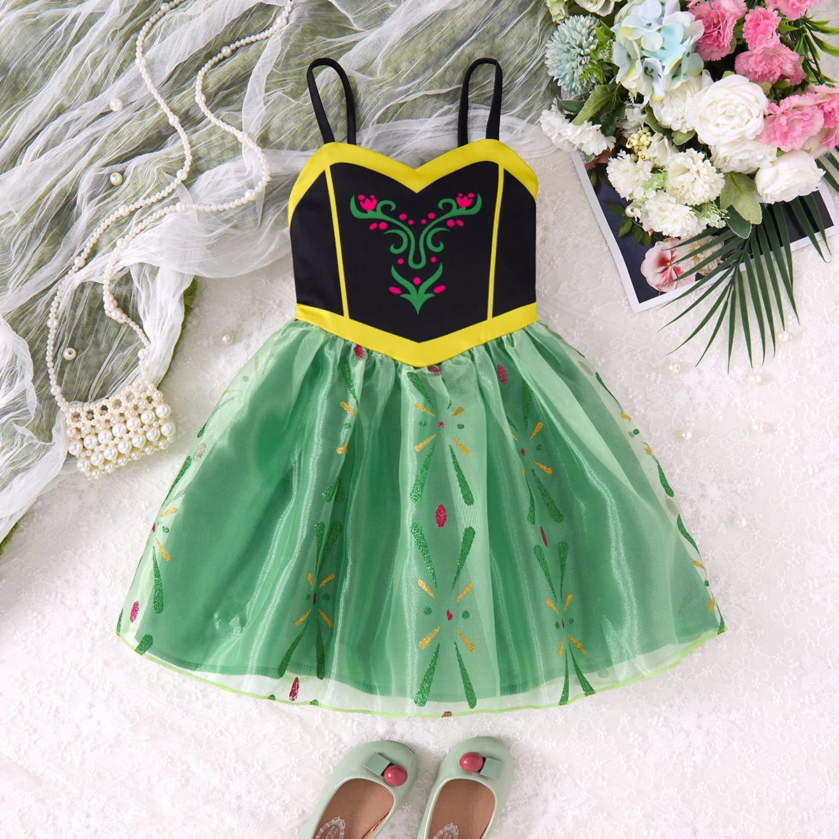 Children Baby Girls Lace Up Sling Summer Dress Princess Sleeveless Suspenders Dresses For 1-10 Years Cool Ventilated Kid Clothes
