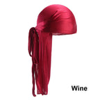 Unisex Adult Satin Long Tail Doo Rag Durag Bandanas Cap Pirate Hat Turban Men Hip Hop Headband Biker Headwrap Women Headwear