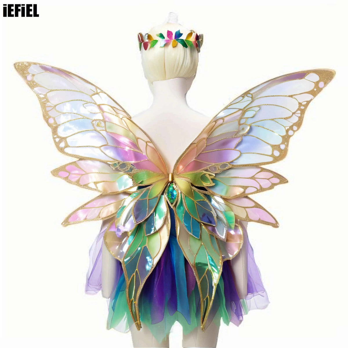 Butterfly Fairy Elf Costume Wing Princess Angel Wing Ears Star Fairy Stick Garland Set Halloween Cosplay Party Photography Props