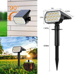 LED Solar Spot Lights Outdoor Garden 52 LED Solar Lights Waterproof 3 Modes Landscape Lighting Wall Lamp Garden Yard Tree Lawn