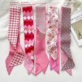 5pcs/set Series Silk Satin Scarf Women Cloth Hair Bands Headdress Accessories Lady Scarves Ribbon Neck Ties for Bag Handle