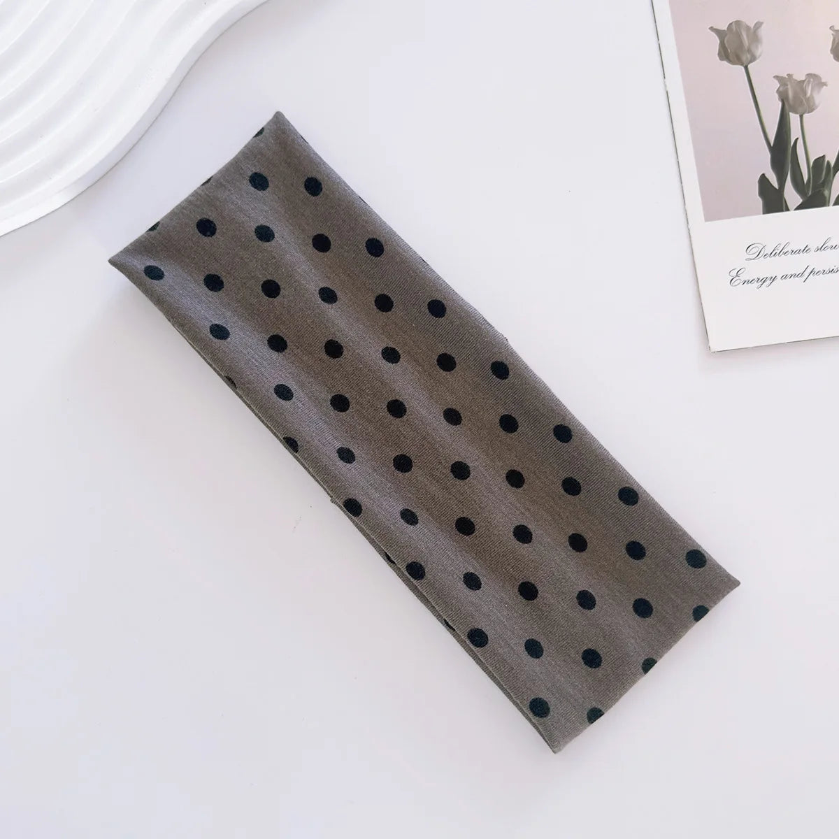 1pc Polka Dot Yoga Elastic Headband – Fashionable Dot-pattern Makeup Headband, Sports & Fitness Sweat-absorbent Hairband