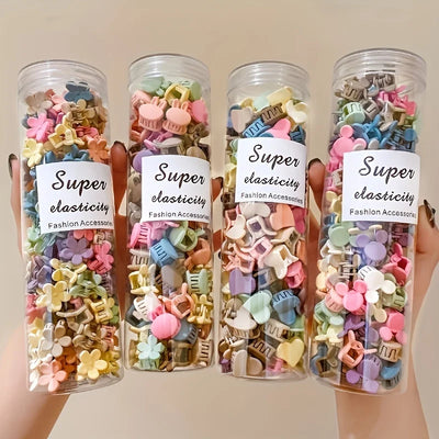 20/30/50 Sets of Mini Hair Clips, Cute Plastic Flower-Shaped Hair Accessories, Pure Color Braids, Suitable for Teenagers, Cute