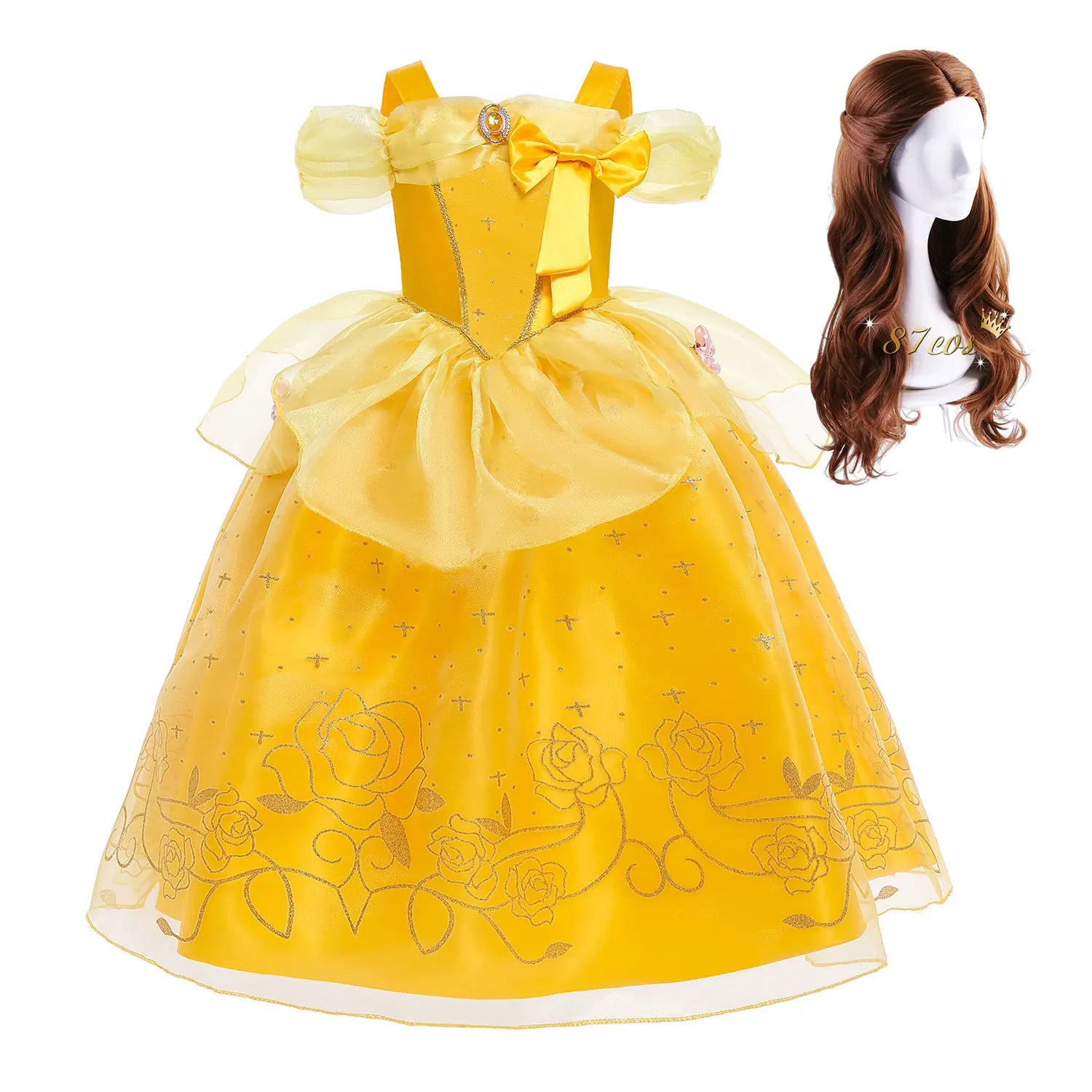 Girls Belle Deluxe Princess Costume – Beauty and Beast Cosplay Dress