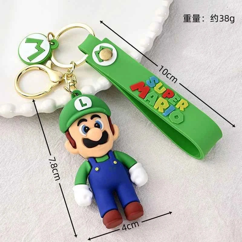 Super Mario Bros Action Figure keychain Cute Cartoon Character Toy Doll Model Decoration Kid Birthday Gift