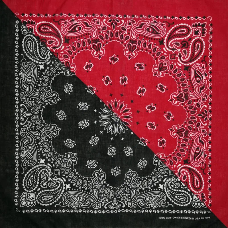 New Fashion Hip Hop 100% Cotton Bandana Square Scarf Gradient Color Paisley Headband Printed For Women/Men/Boys/Girls