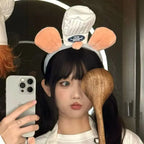 Anime Ratatouille Chef Remy Magnetic Cute Rat King Headband Washing Headband Cartoon Funny Rat King Headband Surprise Gifts