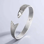 New Creative Fashion Personality Lucky Fortune Transfer Dragon Bracelets 925 Sterling Silver Jewelry Fish Bangles TYB110