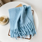 Pink Scarf Lady Autumn Winter Solid Simple Muffler Women Men Wool Blend Versatile Multi-color Soft Thermal Shawl Female Male