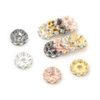 30pcs/lot 12mm Wave Side Rhinestone Spacer Beads Colorful Crystal Metal Rondelle for Jewelry Making Diy Crafts Accessories