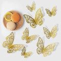 48pcs 3D Butterfly Wall Decor 4 Styles 3 Sizes, Gold Butterfly Decorations for Butterfly Birthday Party Cake Room Decorations