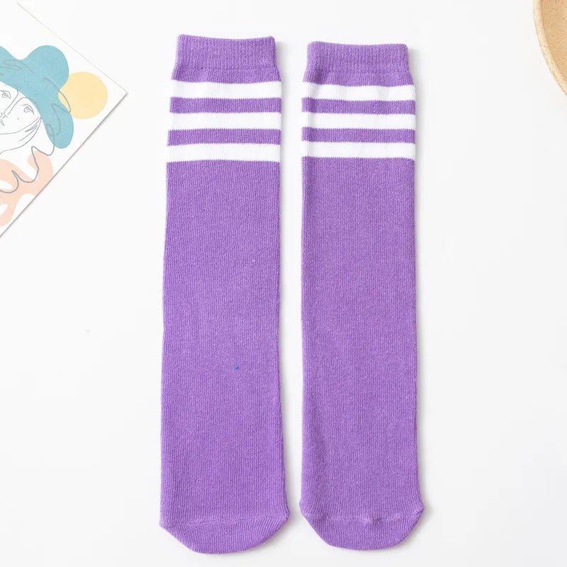 About 28 cm Knee High Socks Kids Boys Girls Socks for School Uniform Children White Socks Student Black  toddler girl socks