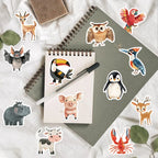 50pcs Cute Childrens Book Paintings Animals Stickers Aesthetic Decal Luggage Skateboard Cute Graffiti Girl Boy Sticker Toys