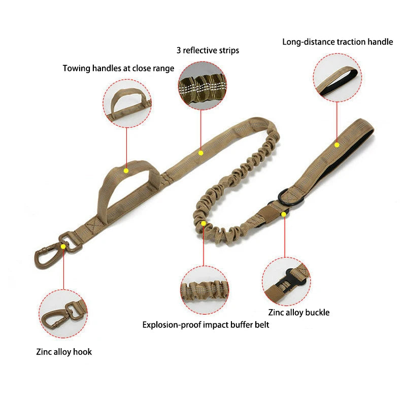 Pet Dog Collar Leash Set Nylon Material Durable Dog Collar Reflective Leash Pet Tactical Training Dog Collar Large Dog Leash Set - WTN Essentials 