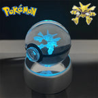 Pokemon 3D Crystal POKE BALL Figure Toys Snivy Dragonair Blastoise Venusaur Milotic Raichu Night Light LED Lamp Base Model Dolls