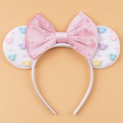 2026 Women 3.3" Velvet Mouse Ear Headband For Girls Soft Butterfly Knot Headband Halloween Party Christmas Hair Accessories