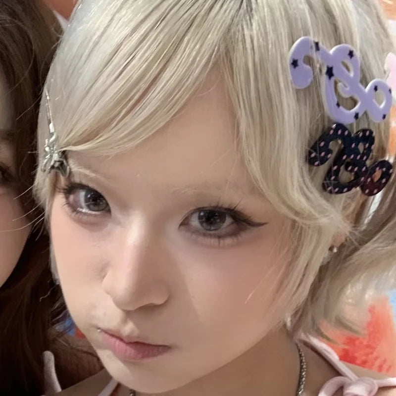 1/2pcs Y2K Style Musical Note Hair Clip Harajuku Hairclips Side Bangs Clip Sweet Girl Hairpin for Women Trendy Hair Accessories