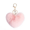 Heart Plush Pompom Keychain Leopard Print Bag Charm