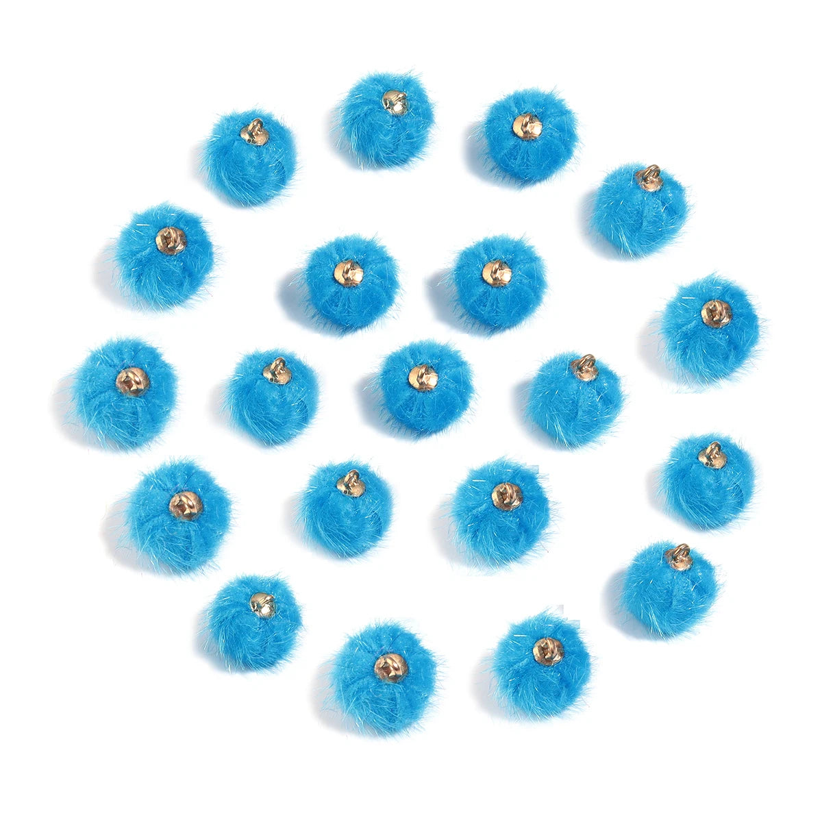 20pcs Plush Fur Covered Ball Beads Charms Multicolor Pompom Pendant For DIY Jewelry Making Necklace Bracelet Earring Accessories