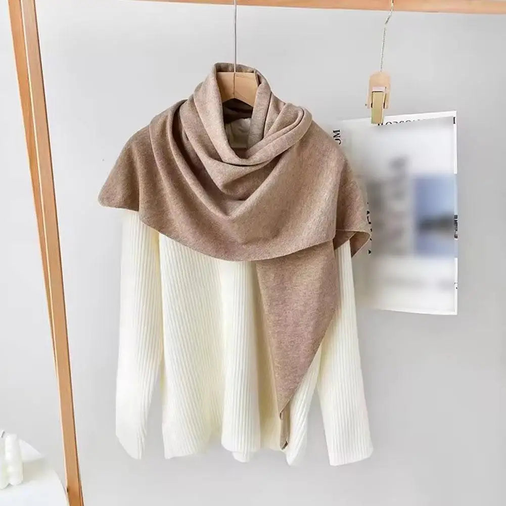 Autumn&Winter NEW Women's Neck Wrap Wool Blended Triangular Shawl Female Thickened Knitted Warm Shoulder