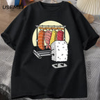 Sushi Wardrobe T Shirt Women Men Funny High Quality T-shirt Cotton Graphic T Shirts Loose Short-sleeve Pritned Tshirt Man Tops