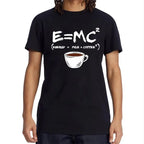 Summer Men T-shirt Cotton Blend Casual Funny Energy=Milk+Coffee Print Men Cool Loose O-neck Tops For Men Short Sleeve Male Tees