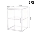 1/2/3/4PCS Acrylic Clear Display Storage Box for Fingures Foldable Display Case for Figurines Dolls Action Figure Organizer box