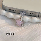 Diamond Star Dust Plug Charm Fashion Ladies Charge Port Plug For iPhone Type C Micro USB Dust Protection Cap Phone Pendant Gift