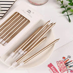 6pcs Metal Gold Silver Birthday Candles DIY Colorful Cake Decoration Baby Shower Gender Reveal Cupcake Decorating Candle Toppers