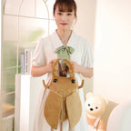 45cm Funny Creative Cartoon Insect Cicada Beetle Plush Doll Backpack Brown Green Insect Soft Plush Toy Gift For Boys And Girls