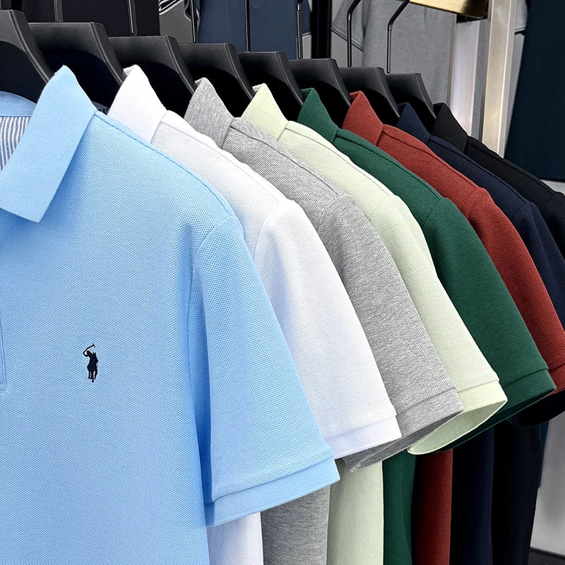 Men's 100% Cotton Polo Shirt – Short Sleeve Casual Golf & Business Shirt