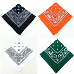1-4Pcs Fashion Hip Hop Cotton Bandana Square Scarf 54cm*54cm Black Red Paisley Headband Printed For Women/Men/Boys/Girls