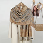 Ethnic Paisley Embroidery Viscose Hijab Retro Cashew Cotton Muslim Women Scarf Wraps Ladies Elegant Shawls Turban Headscarf