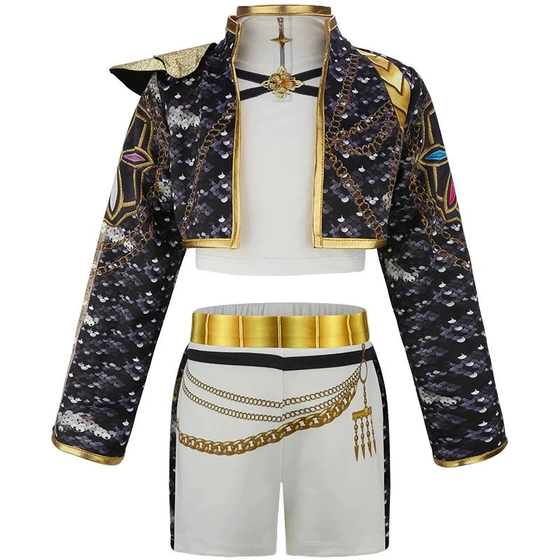 K-POP Rumi Cosplay Girls Clothing Sets Mira 3Pcs Girls Suits Halloween Zoey Birthday Party Costume 4-12 Years New Kids Clothes
