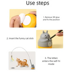 New cat funny cat stick steel wire long pole feather cute cat toy kitten fishing rotating self-pleasure relief pet toy