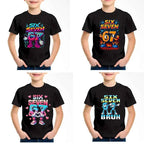 New Funny Six Seven Italian Brainrot 67 Number Graphic Print T-Shirt Boy/Girl Summer Short Sleeved Kids Comfortable Tshirt Top