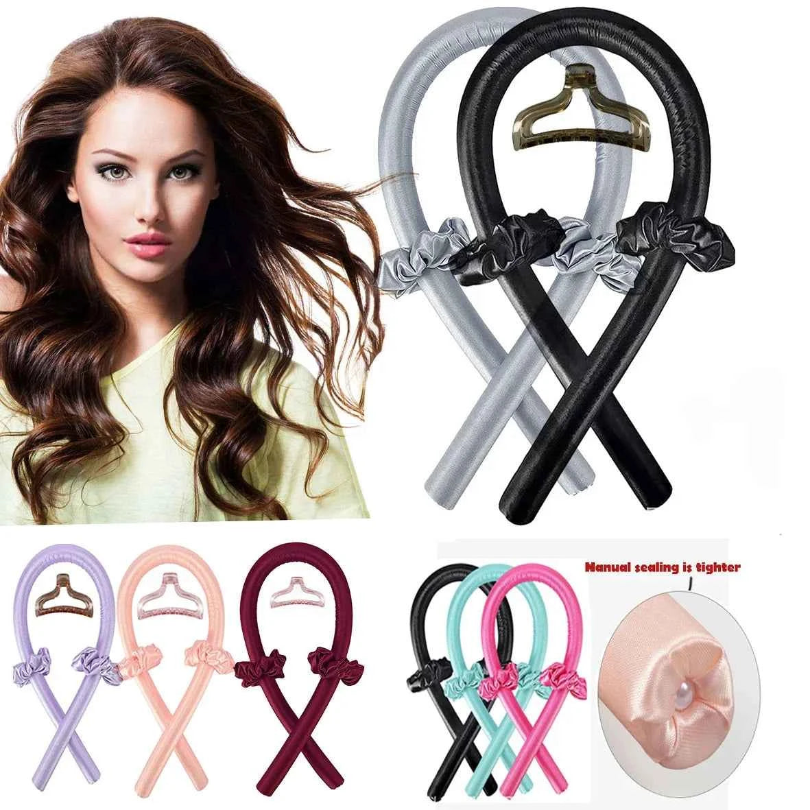 Heatless Curling Rod Headband No Heat Silk Curls Ribbon Hair Rollers Sleeping Soft Headband Lazy Hair Curlers Hair Styling Tools