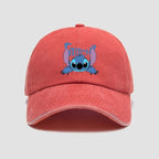 Stitch Casual Hat Kawaii Cartoon Anime Figure Baseball Caps Breathable Snapback Sun Hats Adjustable Peaked Cap Unisex Kids Gifts