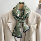 50 Color New Women Silk Feel Printed Design Scarf Shawl Fashion Luxury Long Narrow Small Silk Scarves Ladies Headband Headscarve