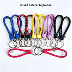 Stylish PU Leather Braided Woven Keychain Bag Pendant - A Perfect Gift for Men and Women!