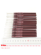 QJH Crochet Hook Set of 16 Plastic Handle Crochet Hooks Handle Knitting Needles Set Crochetings Knittings 0.5mm-2.5mm