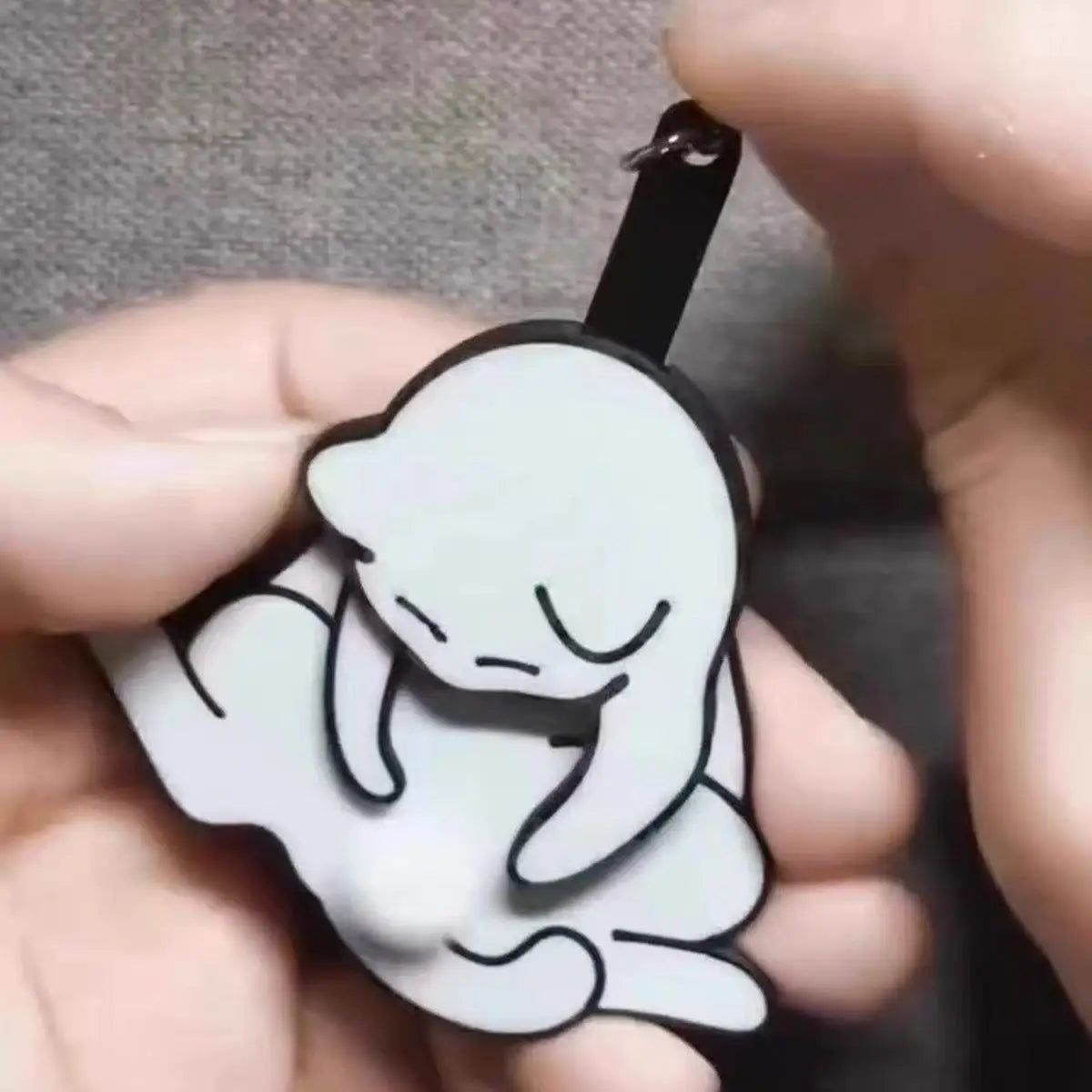 Creative Play Egg Cat Keychain Rotatable Keychain School Bag Pendant Hand-Made Gift Decompression Toy Hot Sale