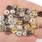 50pcs Rhinestone Spacer Beads Multi-color Crystal Metal Spacers Rondelle Beads for Jewelry Making DIY Bracelets Accessories